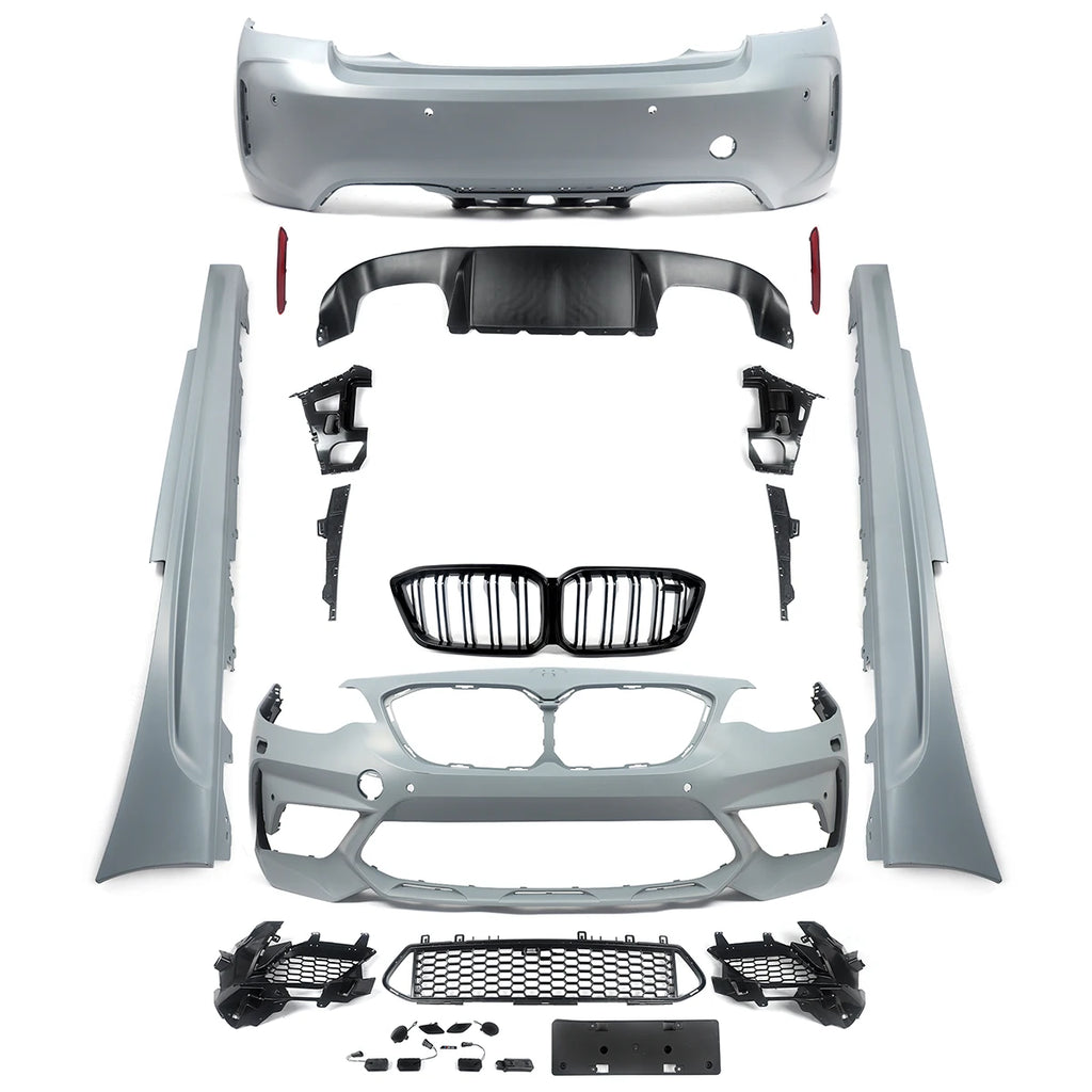 For BMW 2 Series F22 Coupe Upgrade M2 CS Style Front Bumper Lip & Rear Diffuser Complete Kits Bodykits 220i 225i M240i 230i