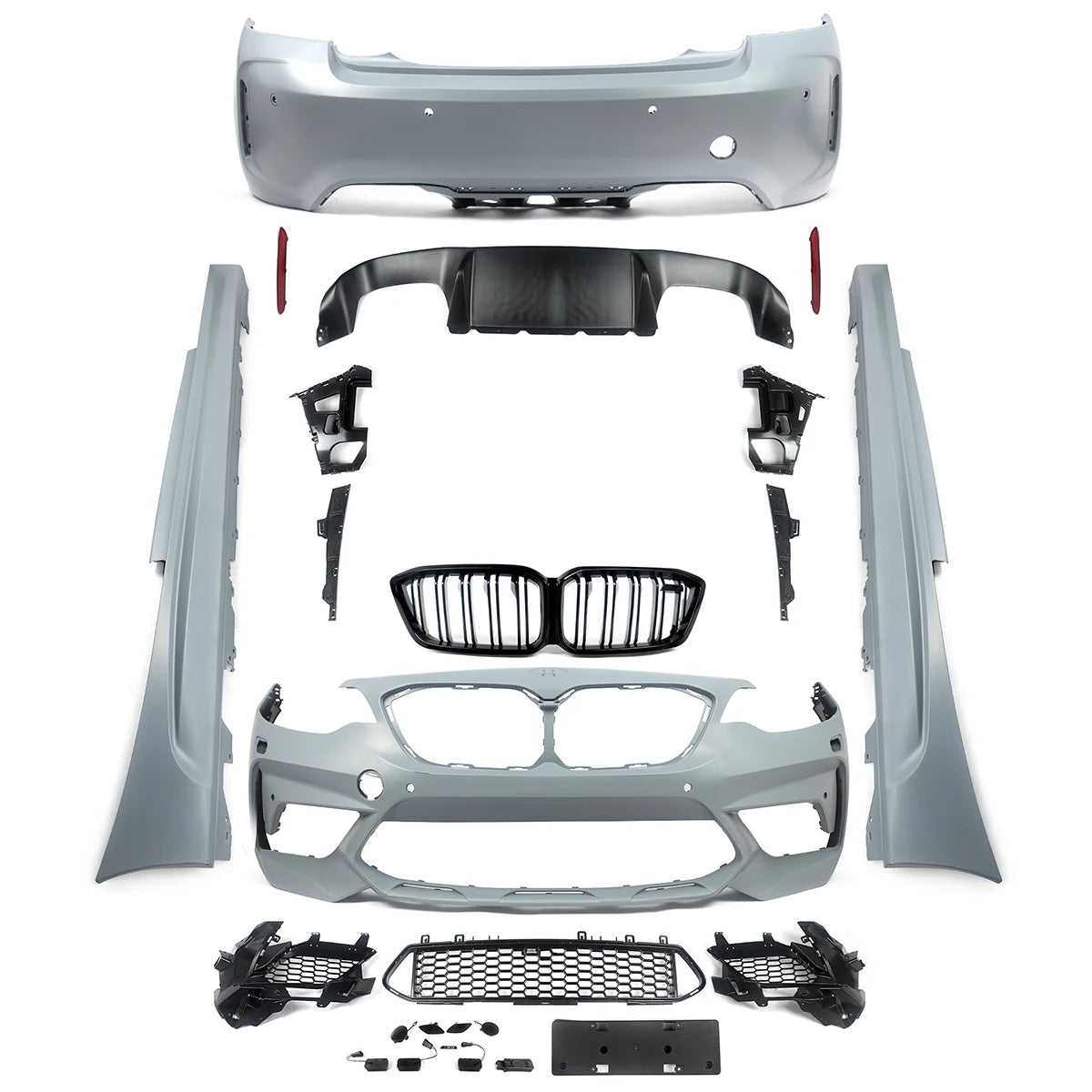For BMW 2 Series F22 Coupe Upgrade M2 CS Style Front Bumper Lip & Rear Diffuser Complete Kits Bodykits 220i 225i M240i 230i