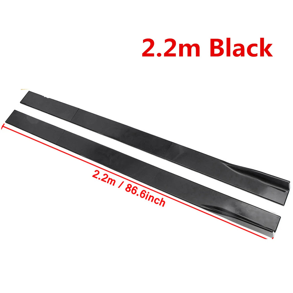 2.2m Glossy Black Universal Car Side Skirt Winglet Extensions Rocker Splitters For BMW F30 F80 F82 M4 F32 F36 E90 E92 F10