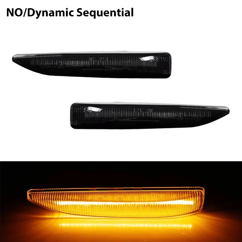 Sequential Amber LED Car Front Bumper Side Marker Turn Signal Lights For BMW 7 Series E65 E66 E67 745LI 750LI 760Li B7 2002-2008