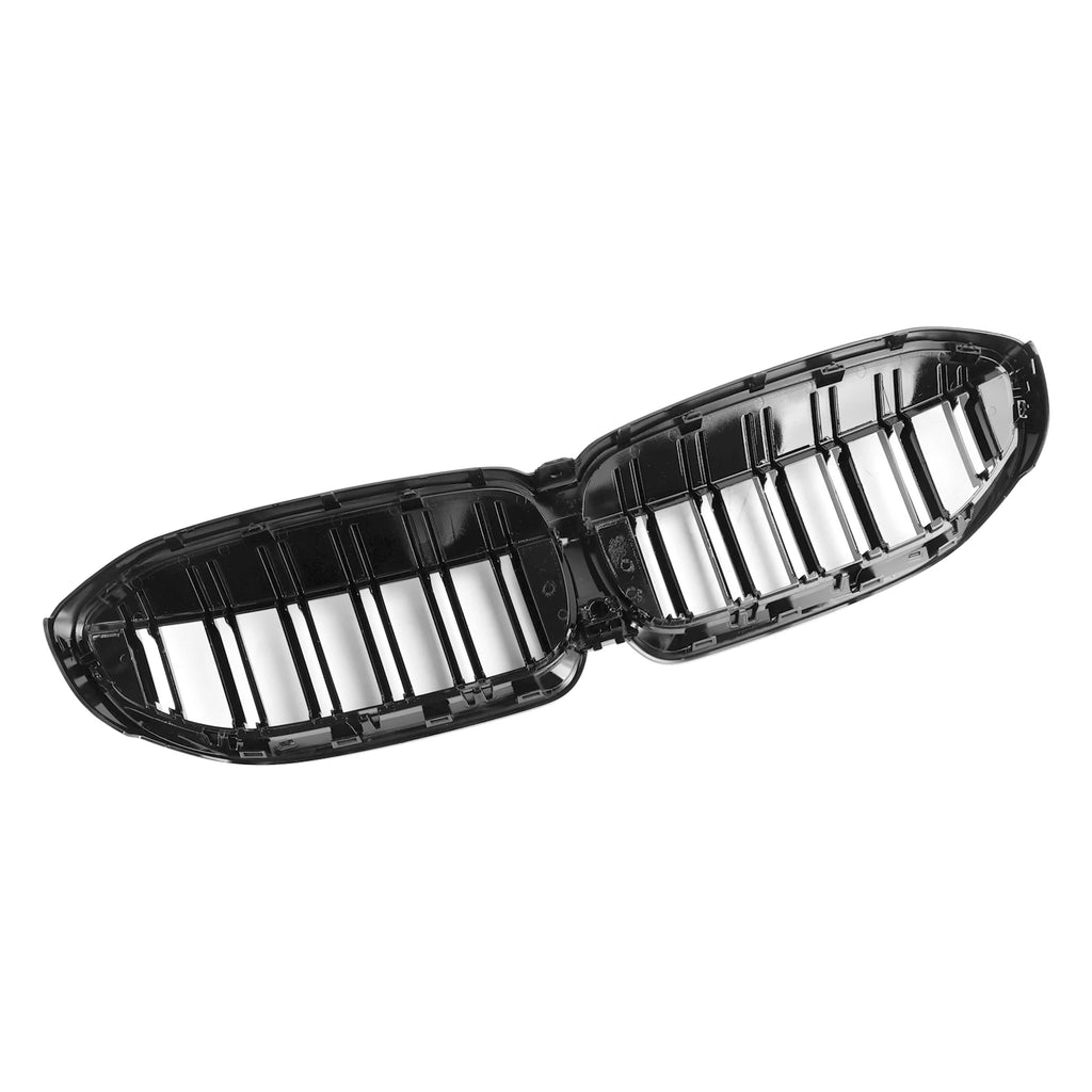 Black Dual Slat Kidney Grille Grill 51138072085 Fit for BMW 3 Series G20 2019-2022