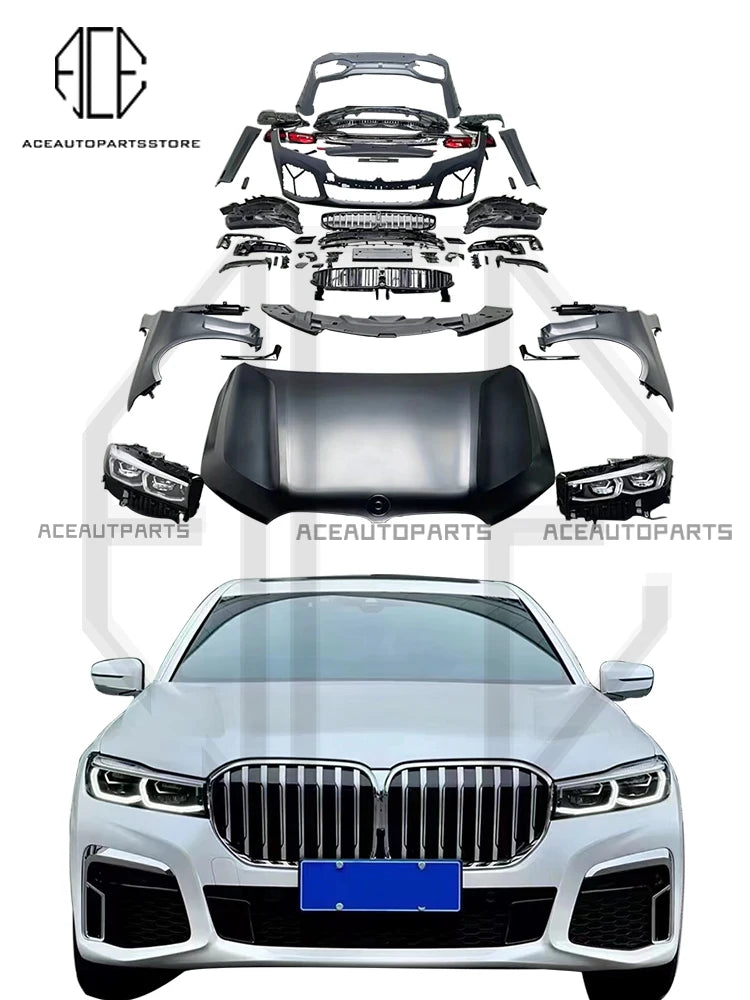 For 16-18 BMW G11 G12 730d 740i 740li 750i 750li Change to 19-21 M760li Full Body Kit Front Rear Bumper Side Skirts