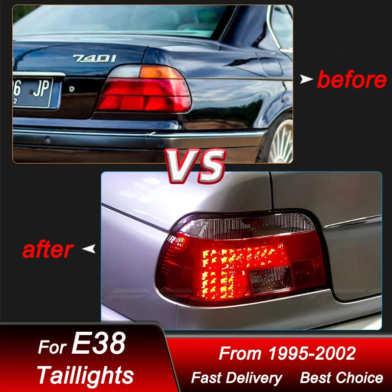 Car styling Tail Lights For BMW 7 series E38 740i 1995-2002 new style full LED Dynamic Turn Signal Light Tail Lamp Assembly