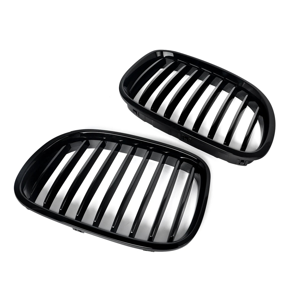 Magickit Front Bumper Kidney Grilles for BMW 7 Series F01 F02 2008 2009 2010 2011 2012 2013 2014 Gloss Black 740i 750i 760Li