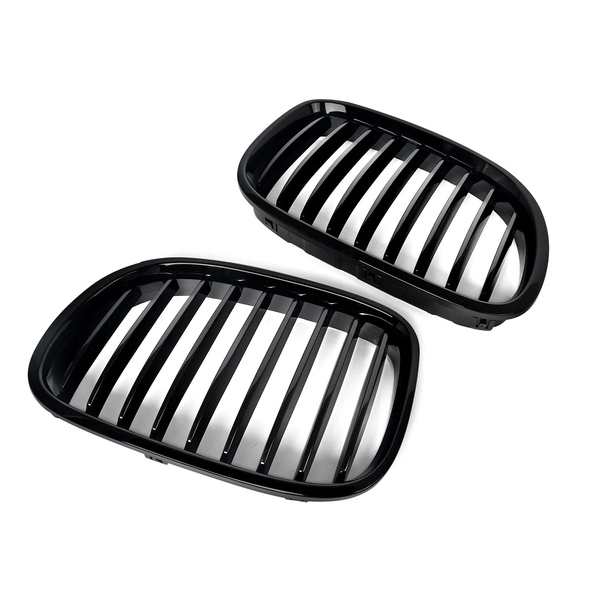 Magickit Front Bumper Kidney Grilles for BMW 7 Series F01 F02 2008 2009 2010 2011 2012 2013 2014 Gloss Black 740i 750i 760Li