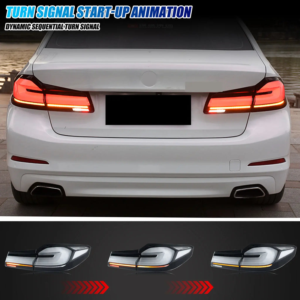LED Tail Lights for BMW G30 F90 M5 5-Series 2017-2020 Sequential Turn Signal Blue Animation Rear Lamps Assembly