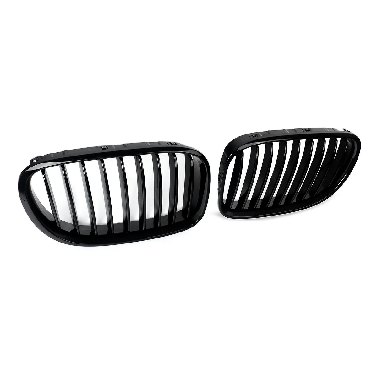 Magickit Front Bumper Kidney Grilles for BMW 7 Series F01 F02 2008 2009 2010 2011 2012 2013 2014 Gloss Black 740i 750i 760Li