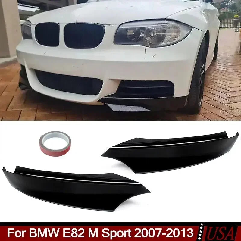 For BMW E82 135i M Sport 2007-2013 Performance Front Bumper Splitter Corner Lips