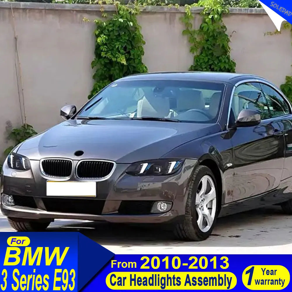Car Styling Head Lamp For BMW E92 2010 2011 2012 2013 E93 LED headlights car angel eyes DRL projector lens car accessories