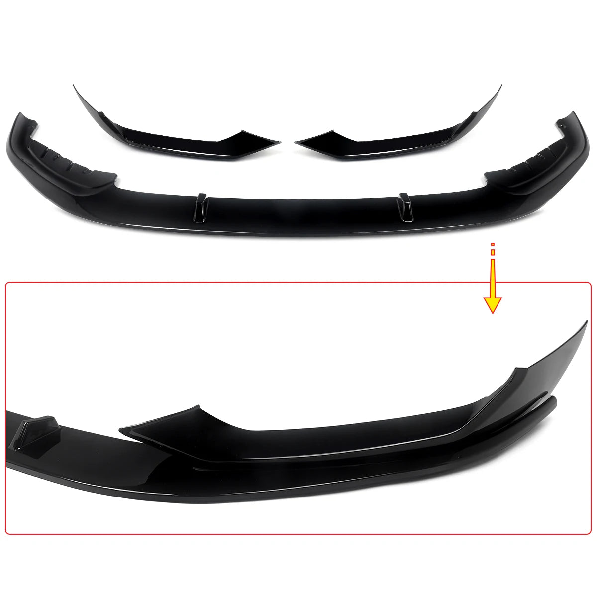 Fit For BMW G30 G31 G38 M Sport 2021-2023 Front Bumper Splitter Lip Gloss Black