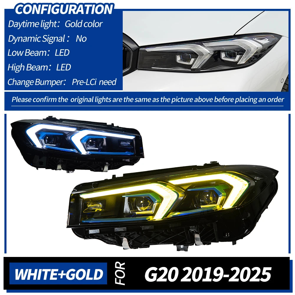 AKD Headlight for BMW 3 Series G20 G21 G80 LED Headlight 2019-2025 320i LED Projector DRL Turn Signal Headlamp auto Accessories