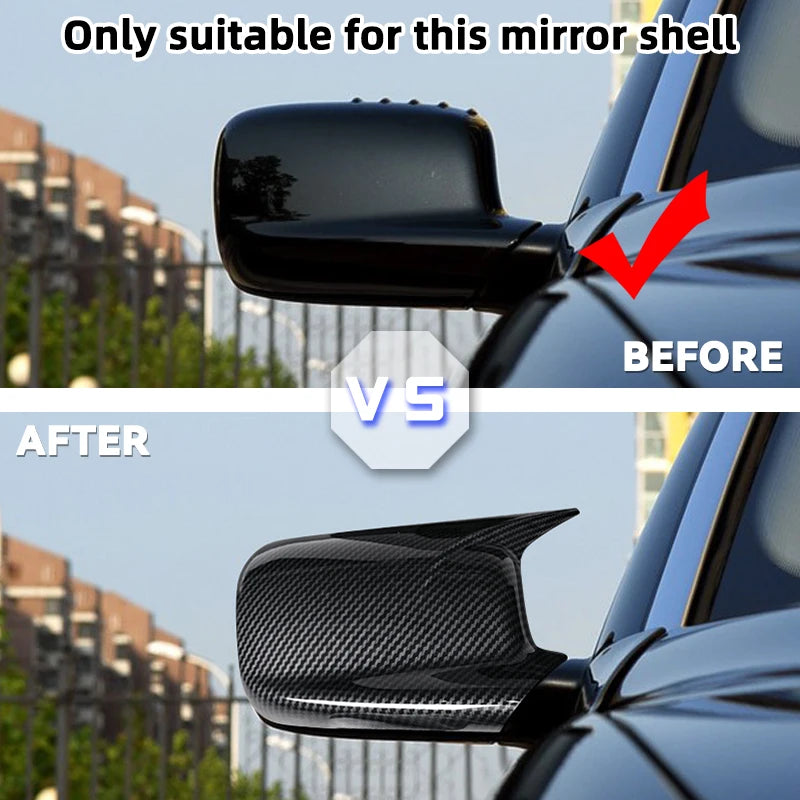 Pair Side Rearview Mirror Cap Wing Mirror Cover For BMW 7 Series E65 E66 2001-2008 E67 2002-2008 For E46 Coupe Mirror Cover