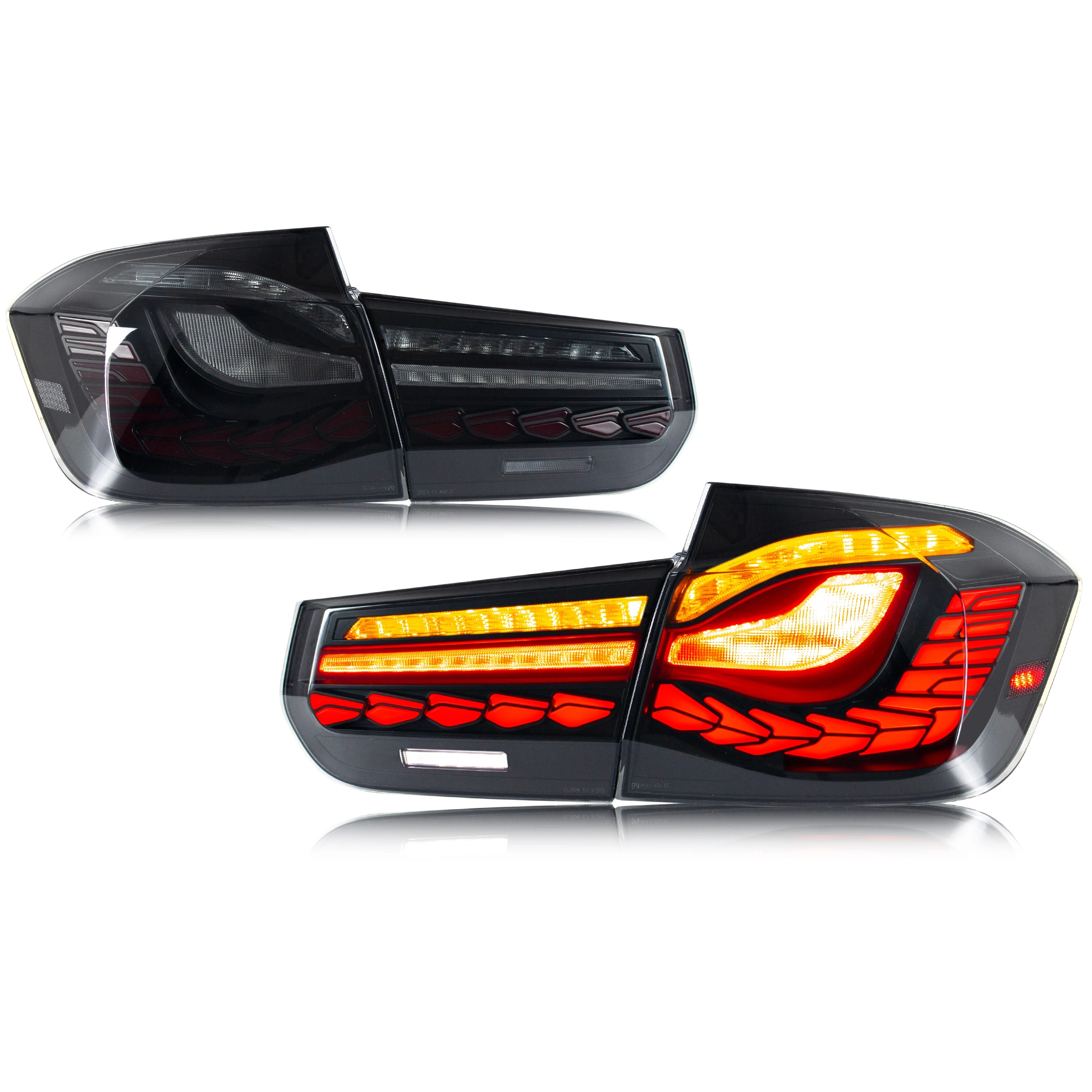 LED GTS Tail Lights for BMW F30 3-Series M3 F80 2012-2018 Saloon Sequential Turn Signal Black Rear Lamps Assembly [Not Fit F31]