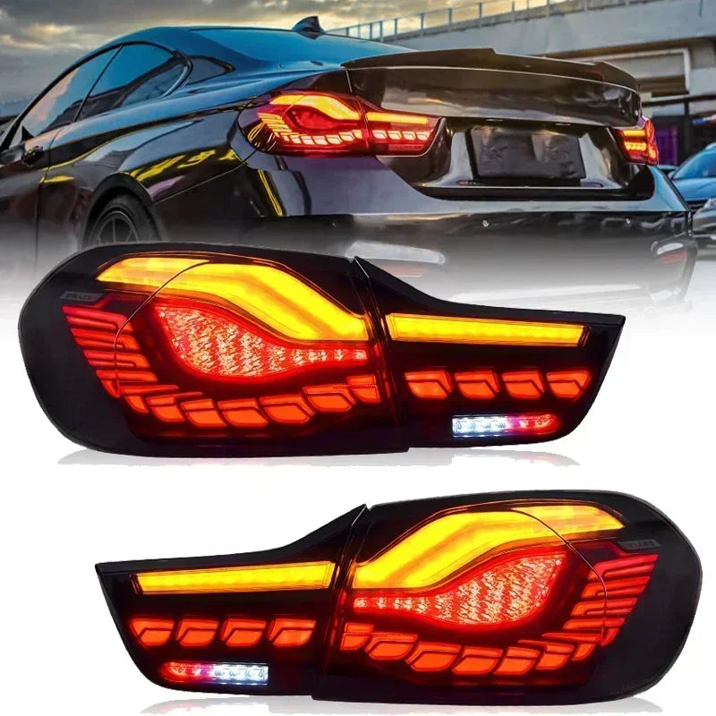 4PCS LED GTS Style Tail Lights for BMW F32 F36 F82 F83 M4 2014-2020 Rear Lamp with Dynamic Sequential Turn Signal Start-up Anim