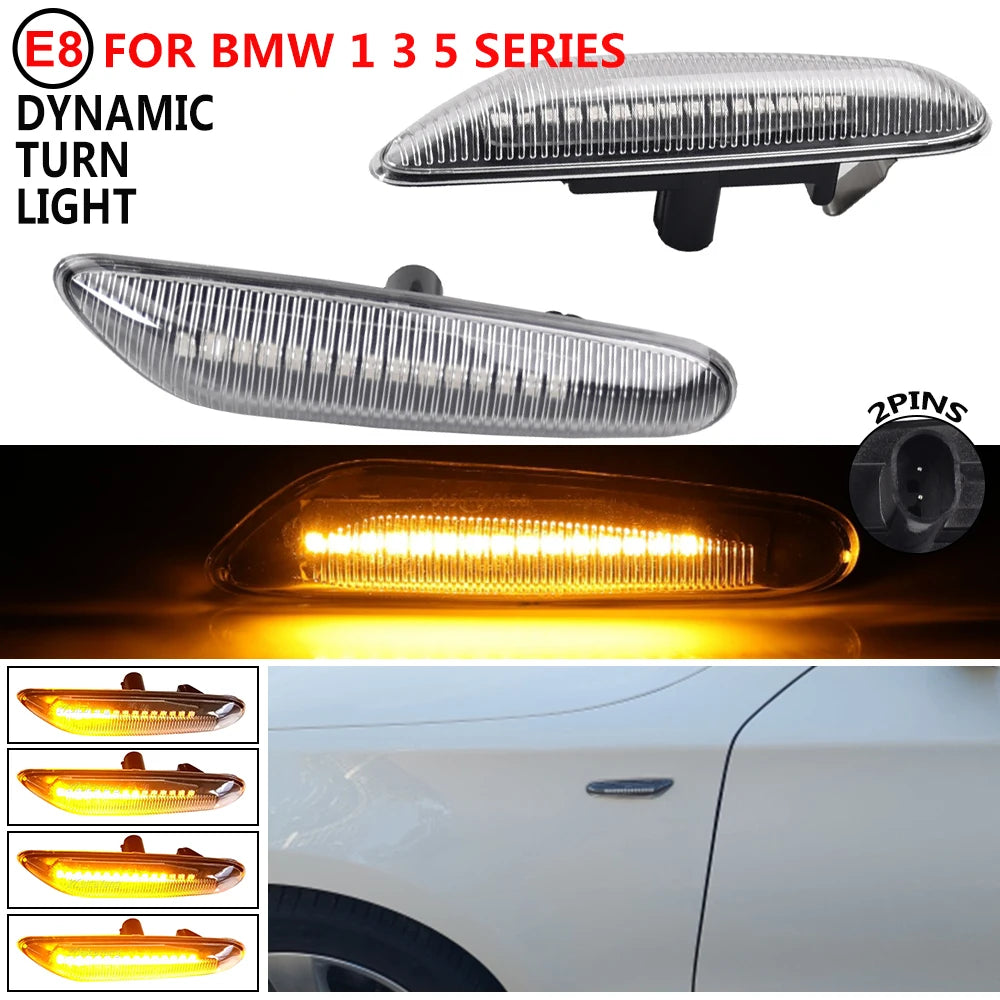 Sequential Flashing LED Turn Signal Side Marker Light For BMW E60 E61 E90 E91 E87 E81 E83 E84 E88 E92 E93 E82 E46 1 3 5 series