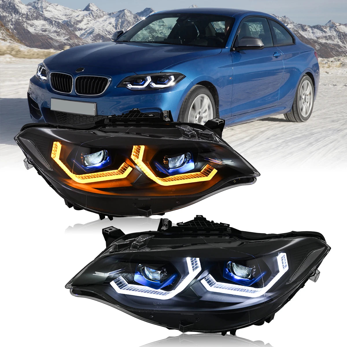 Projector Lens LED Headlight Assembly For BMW F22 F23 228i xDrive 230i M235i M240i 2014-2018 Turbo Xenon Headlamp