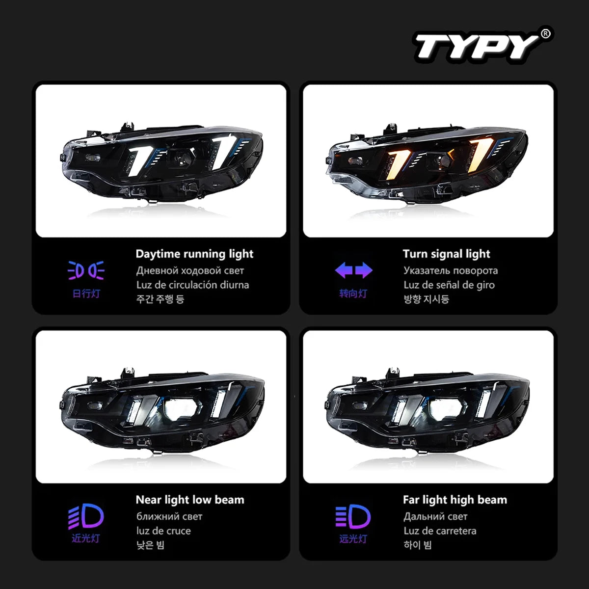 TYPY Car Lights For BMW 4 Series F32 F36 Headlight 2013-2020 LED Projetor head Lamp Daytime Running Light Automotive Accessories