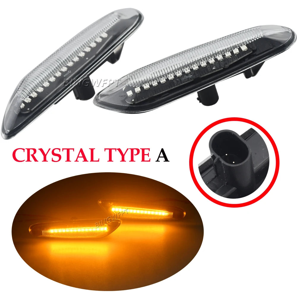 Sequential Flashing LED Turn Signal Side Marker Light For BMW E60 E61 E90 E91 E87 E81 E83 E84 E88 E92 E93 E82 E46 1 3 5 series