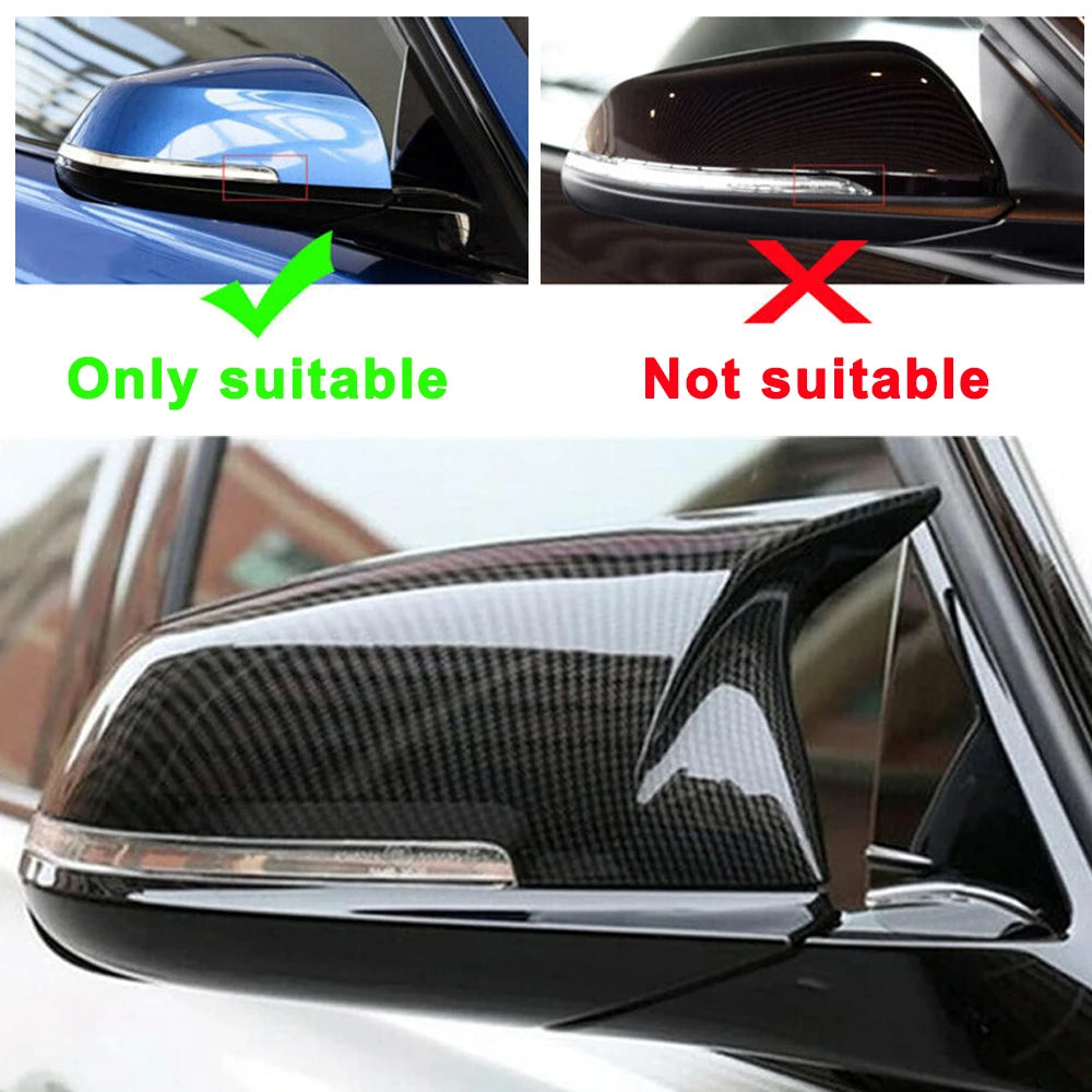 LHD M4 Style Carbon Fiber Mirror Cover Replacement Rearview Side Mirror Cap For BMW F30 F32 3&4 Series