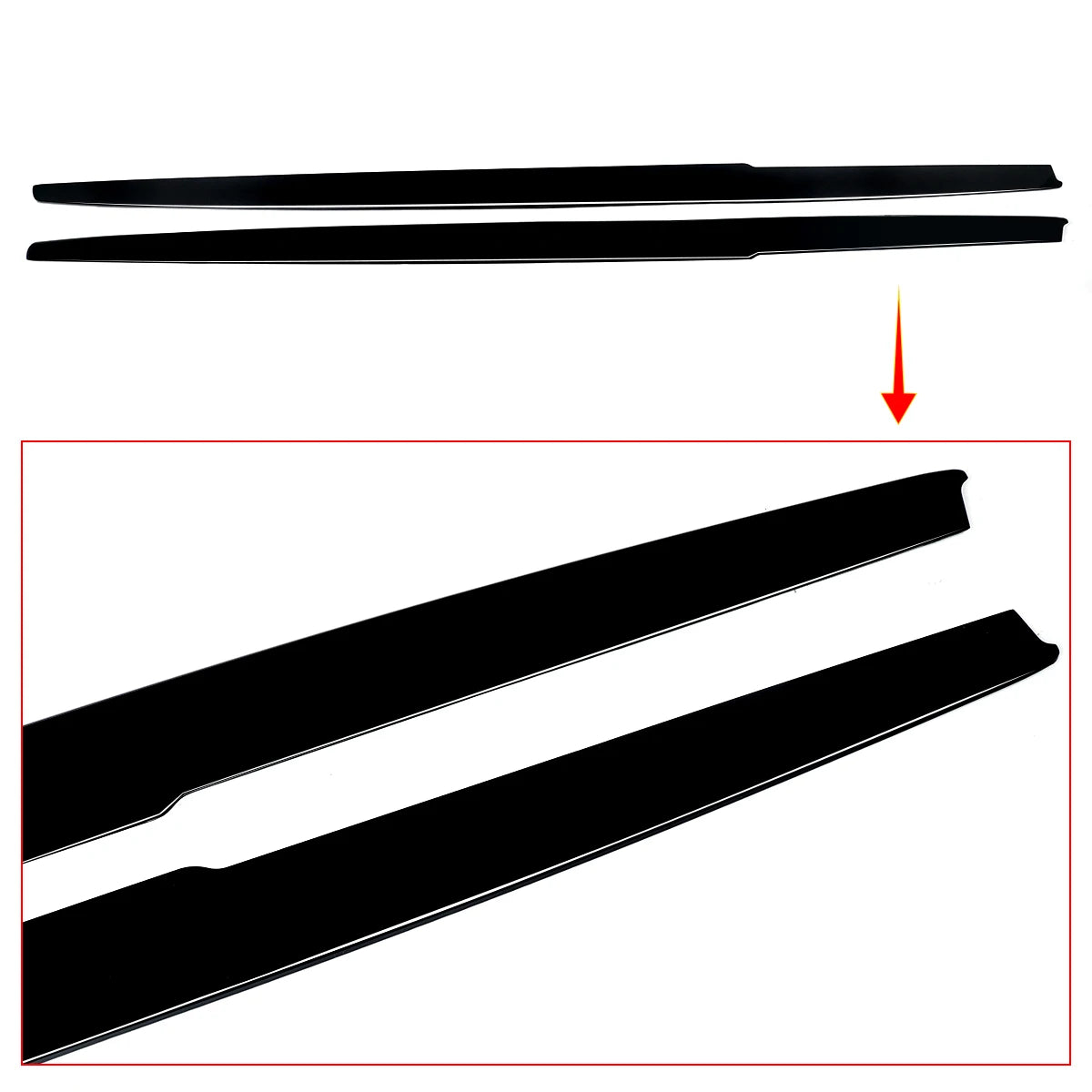 2PCS Side Skirts Rocker Panel Molding Compatible with 2010-2016 BMW F10 F11 M-Package 550i 530i Side Skirt Extension Body Kit