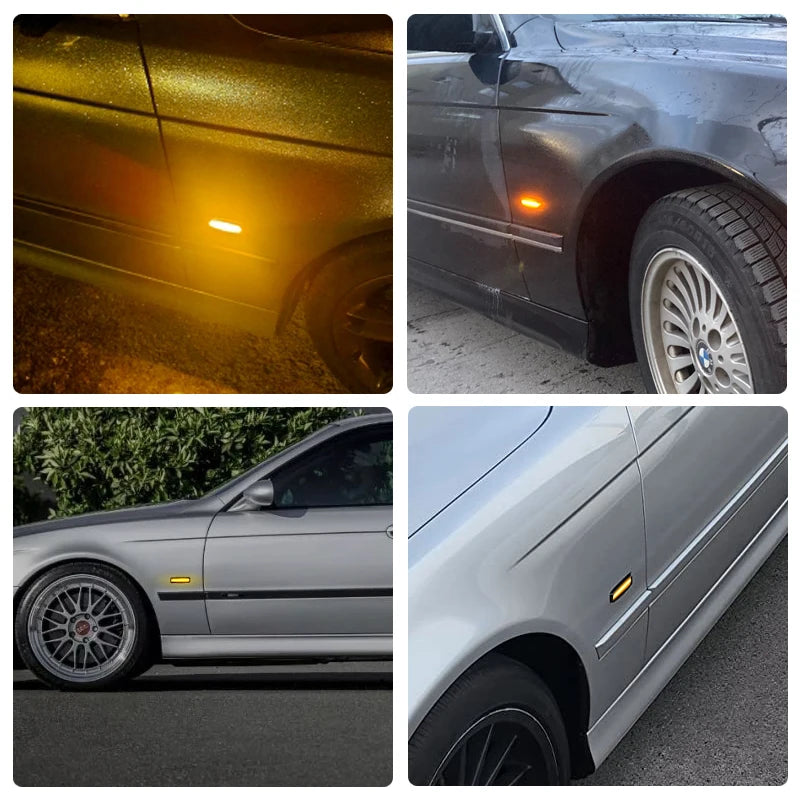 For BMW 5-Series E39 520i 520d 523i 525d 525i 525tds 528i 530d 530i 540i 540iP M5 LED Side Marker Lamp Amber Fender Turn Signal