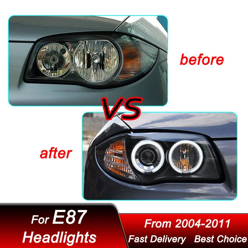 Hot Car Headlights For BMW 1 series E87 04-11 EMARK DOT style LED Headlamp Assembly Upgrade Projector Lens Accessories Kit