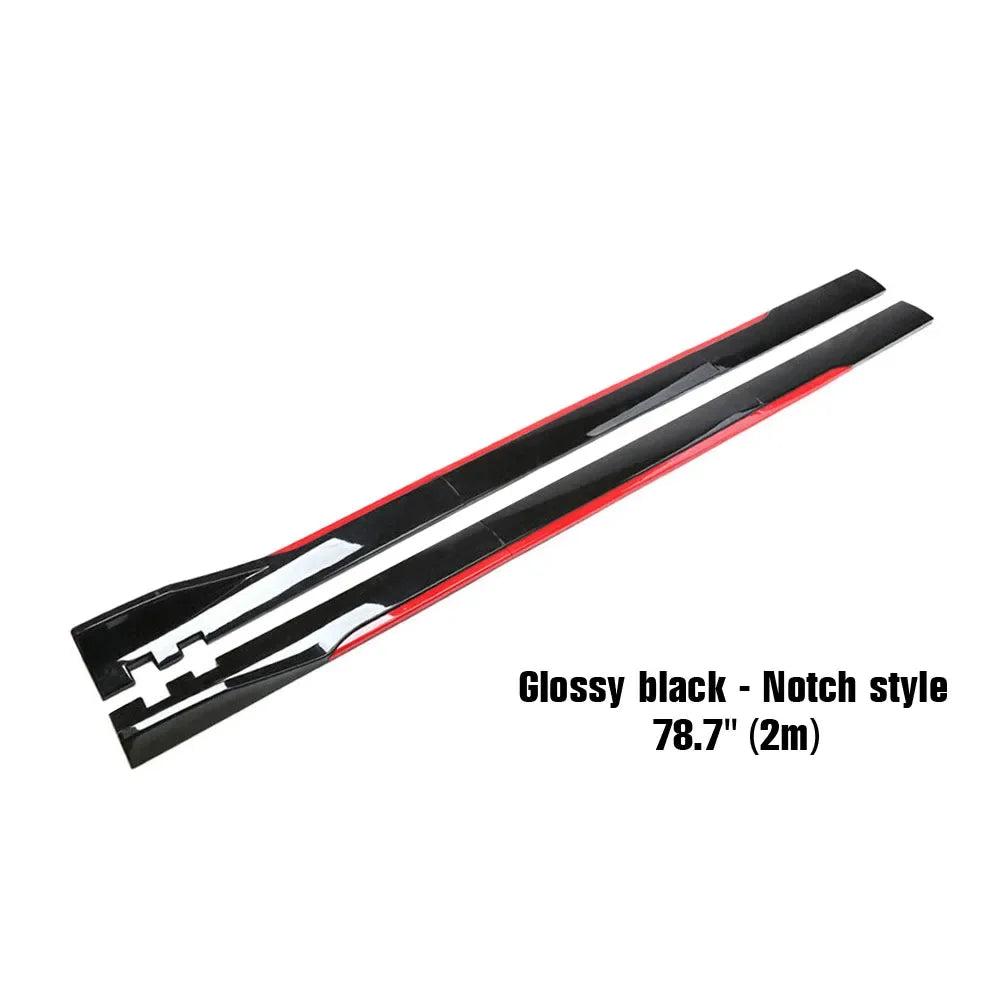 New 2m/2.2m Universal Side Skirts Rocker Diffuser Extension Rocker Panels Lip Splitters Bumper Carbon Black Side Skirt Spoiler