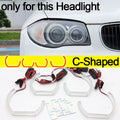 For BMW 1 Series E81 E82 E87 E88 1M 04-13 Xenon Headlight CS CSL Style Lemon Yellow Ring Angel Eyes LED Tuning Headlight Rings