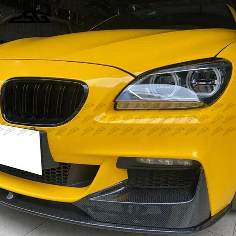 For BMW 6 Series F06 F12 F13 M tech M sport Carbon Fiber Front Bumper Lip Splitter Air Vent Canards Apron Flap Cupwings Body Kit