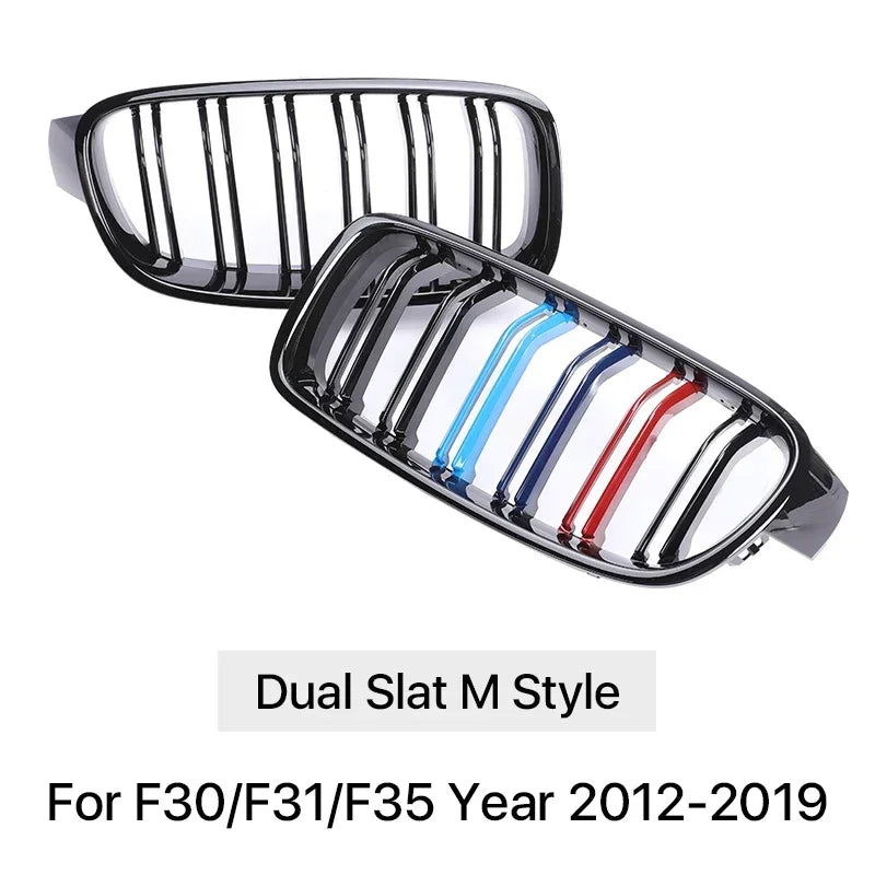 Front Refiting Racing Grille Carbon Fiber M Color Grill Kidney For BMW 3 Series F30 F31 F35 2012-2019 320i 328i 330i Accessories