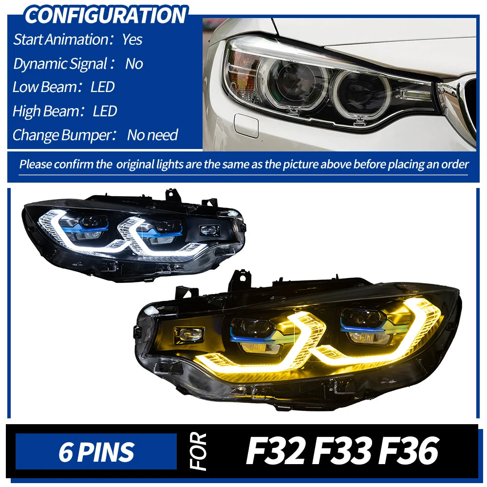 AKD Car Lights for BMW 4 Series F32 LED Headlight 2013-2020 M4  F33 F36 F82 LED HeadLamp DRL Signal front Automotive Accessories