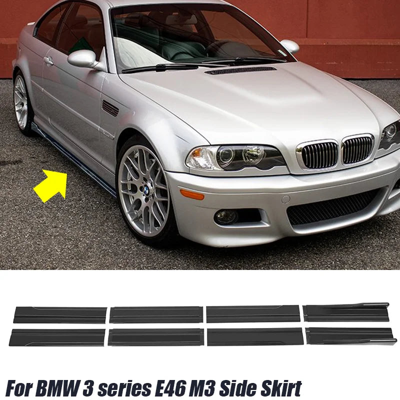 For BMW Accessories 3 Series E46 E36 99-06 Car Side Skirt Extensions Rocker Panels Side Trim Spoiler Factory Outlet Gloss Black