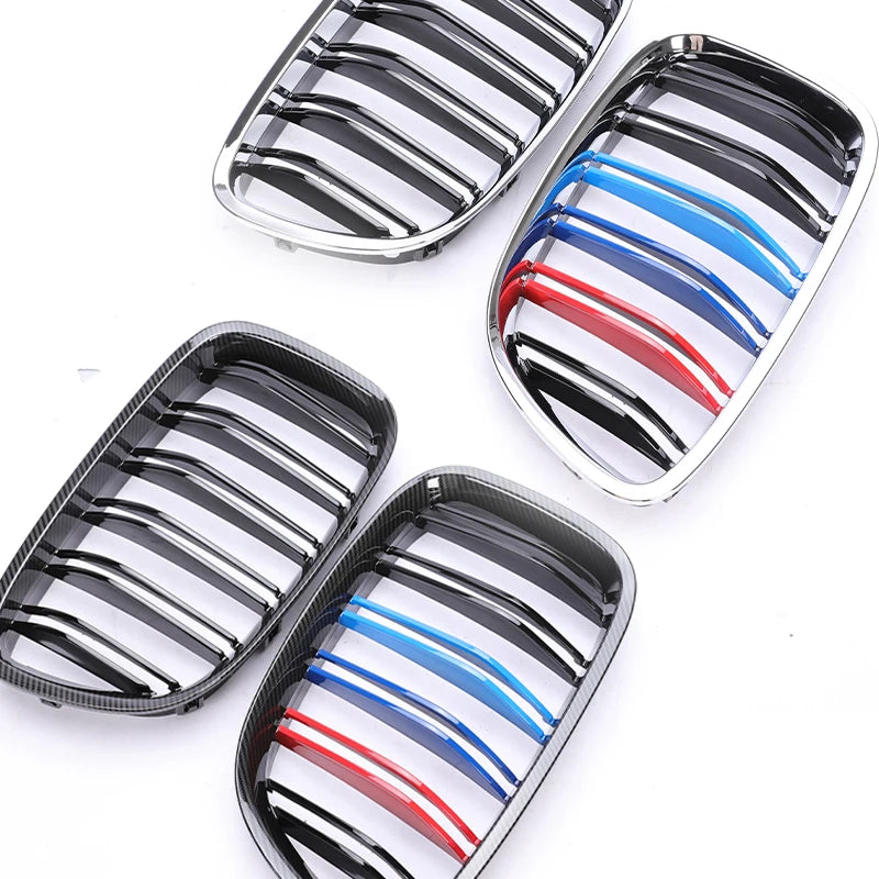 Kidney Grill Grille For BMW 5 Series Gran Turismo GT F07 2009-2017 M Color Chrome Carbon Fiber Pattern Racing Style 535i GT