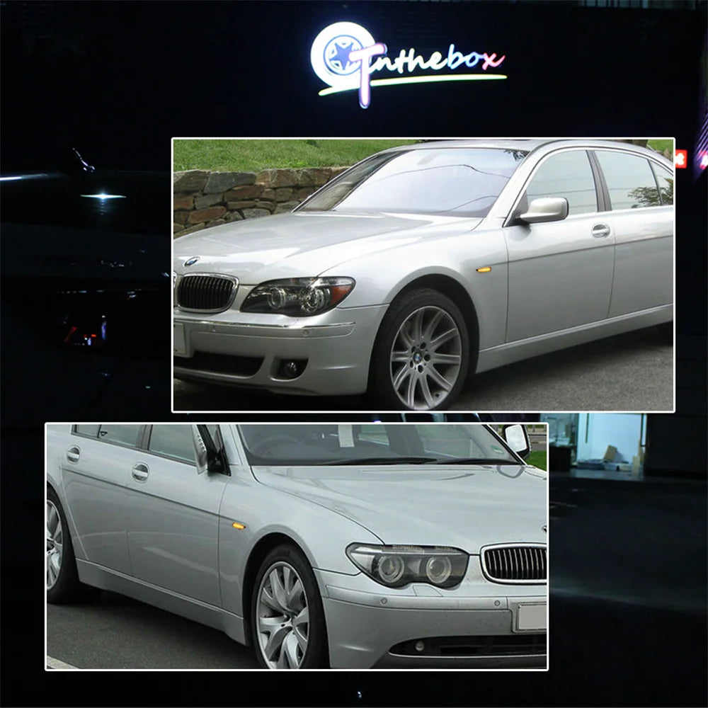 Sequential Amber LED Car Front Bumper Side Marker Turn Signal Lights For BMW 7 Series E65 E66 E67 745LI 750LI 760Li B7 2002-2008