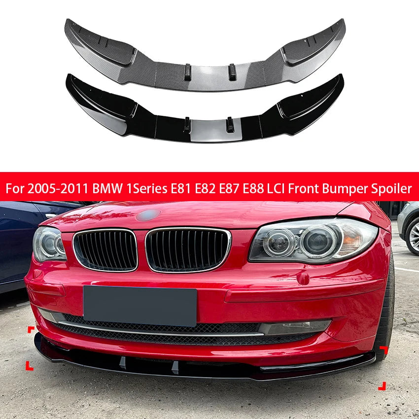 For BMW 1 Series E81 E82 E87 E88 LCI Model Car Front Bumper Lip Spoiler Spiltter Diffuser By ABS Body Kit 2005-2011
