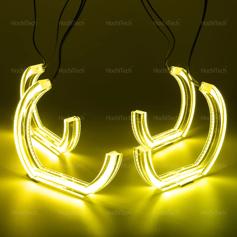 For BMW 1 Series E81 E82 E87 E88 1M 04-13 Xenon Headlight CS CSL Style Lemon Yellow Ring Angel Eyes LED Tuning Headlight Rings