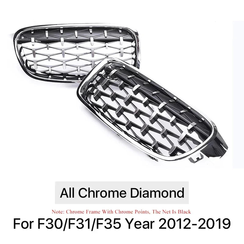 Front Refiting Racing Grille Carbon Fiber M Color Grill Kidney For BMW 3 Series F30 F31 F35 2012-2019 320i 328i 330i Accessories