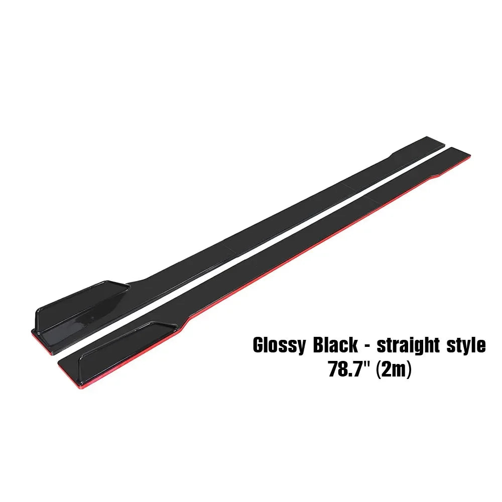 New 2m/2.2m Universal Side Skirts Rocker Diffuser Extension Rocker Panels Lip Splitters Bumper Carbon Black Side Skirt Spoiler