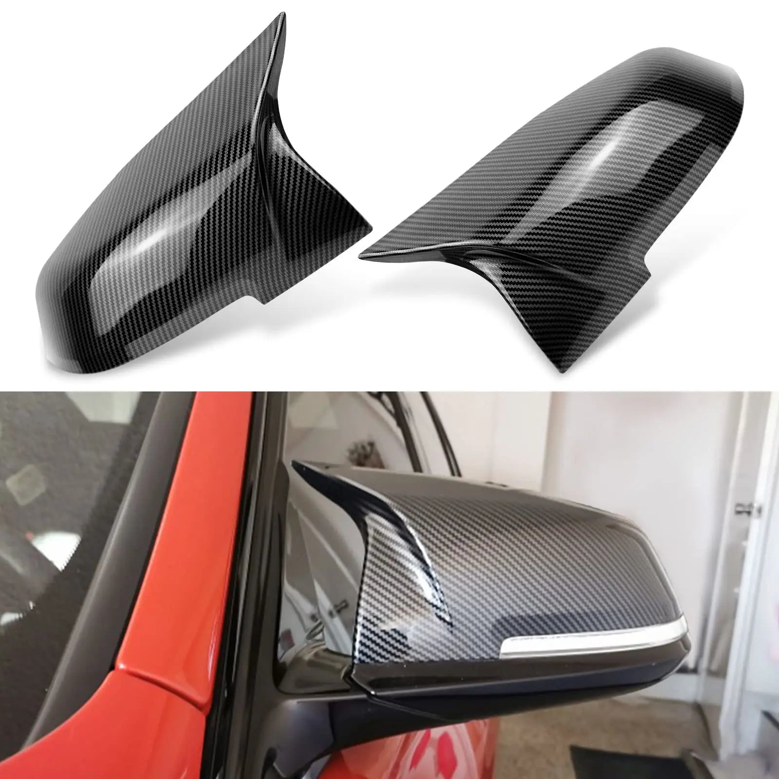 For BMW 1 2 3 4 X Series Rear View Side Mirror Cover F20 F21 F22 F23 F30 F32 F36 X1 E84 F87 M2 Carbon fiber pattern Accessories