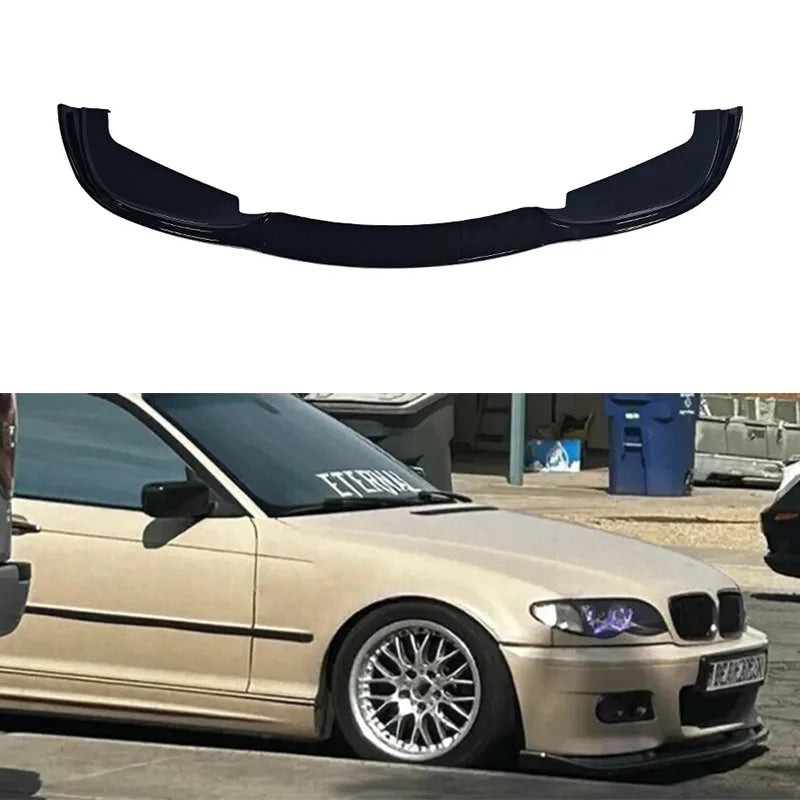 Front Bumper Splitter Lip Spoiler For BMW 3 Series E46 M3 1998 1999 2000 2001 2002 2003 2004 2005 Gloss Black Facelift Bodykits