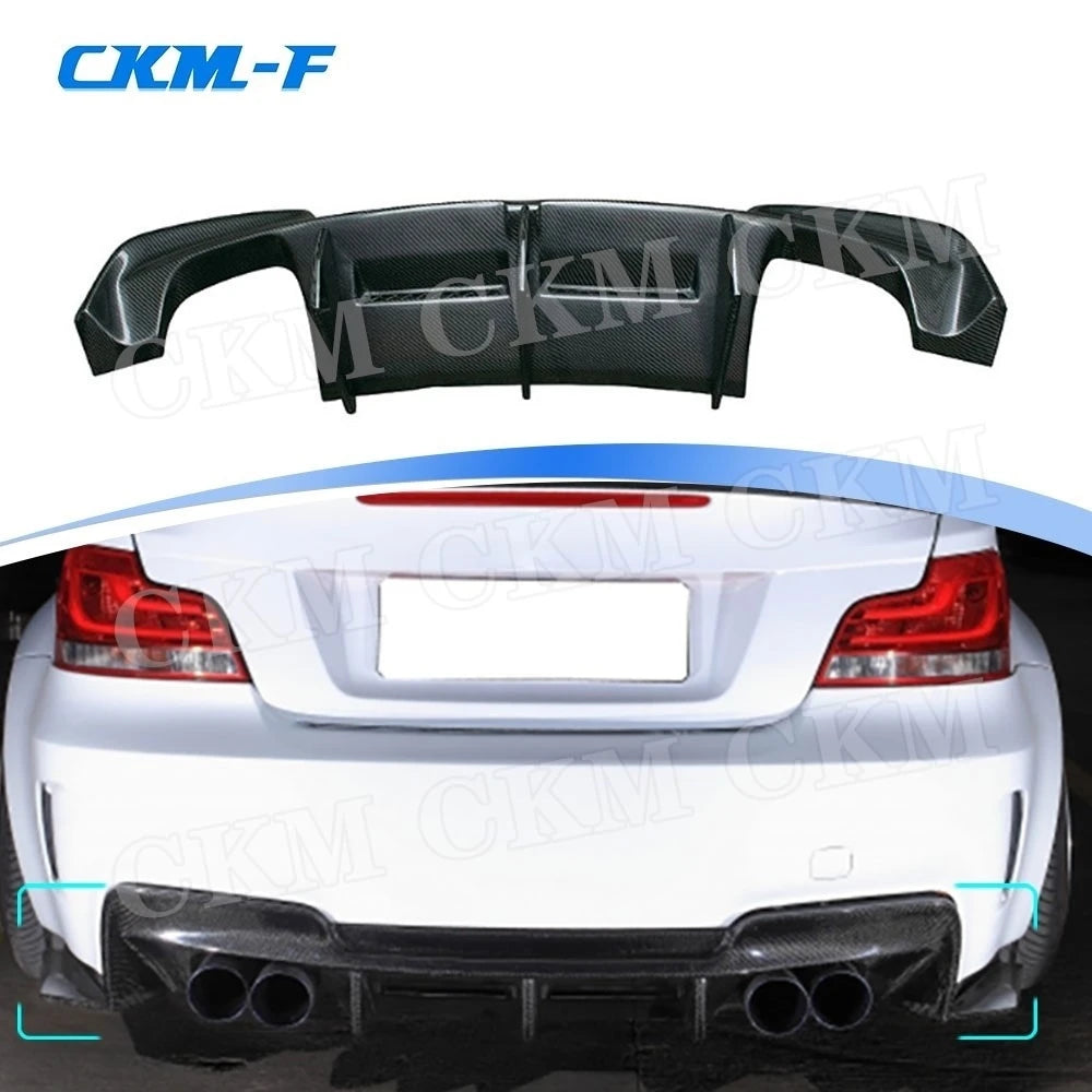 Carbon Fiber Rear Bumper Lip Diffuser Spoiler For BMW 1 Series E82 1M Base Coupe 2 Door 2011 FRP Bumper Protector Plate Body Kit