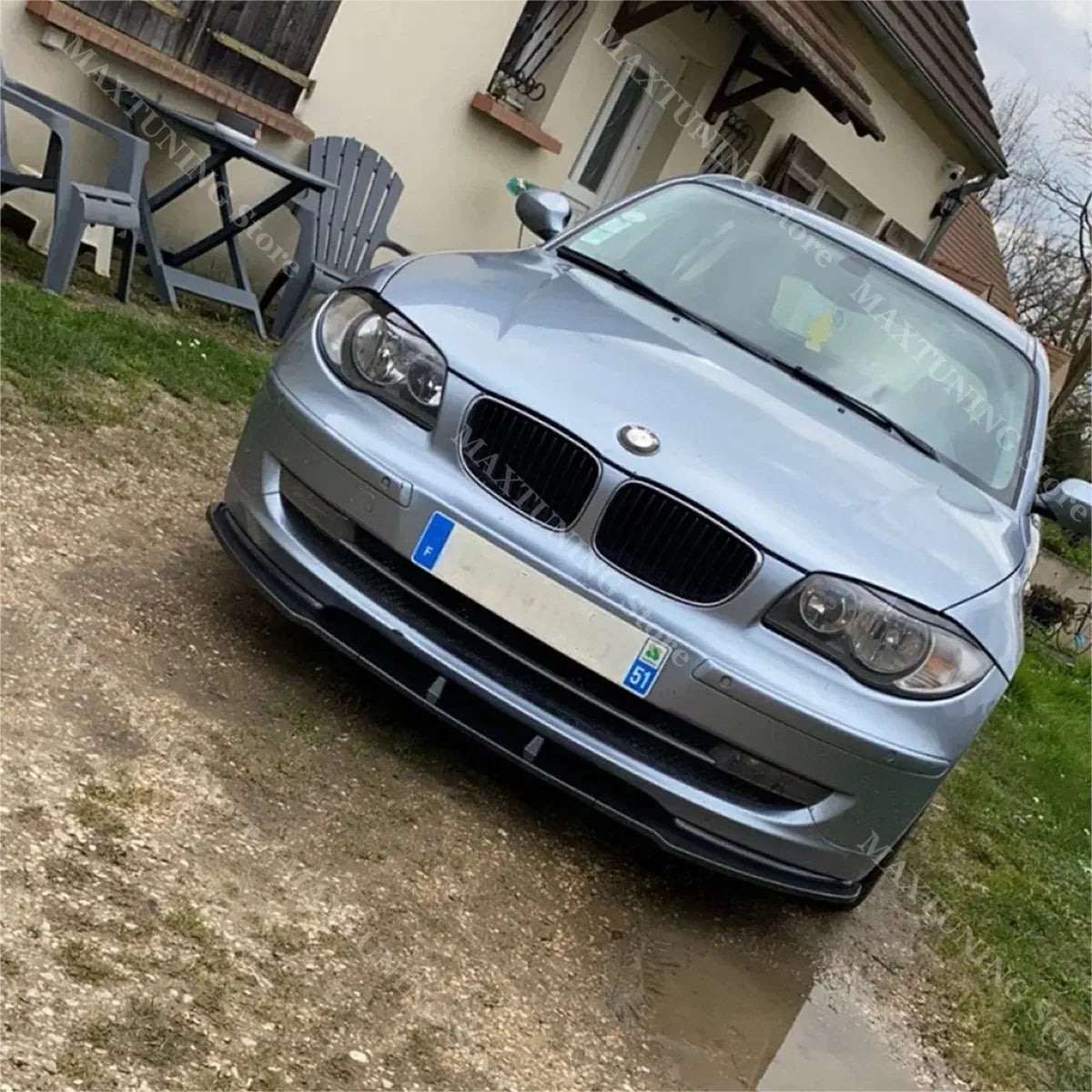 For BMW 1 Series E81 E82 E87 E88 LCI Standard Model 2004-2011 Car Front Bumper Lip Spoiler Spiltter Diffuser Body Kit ABS Gloss