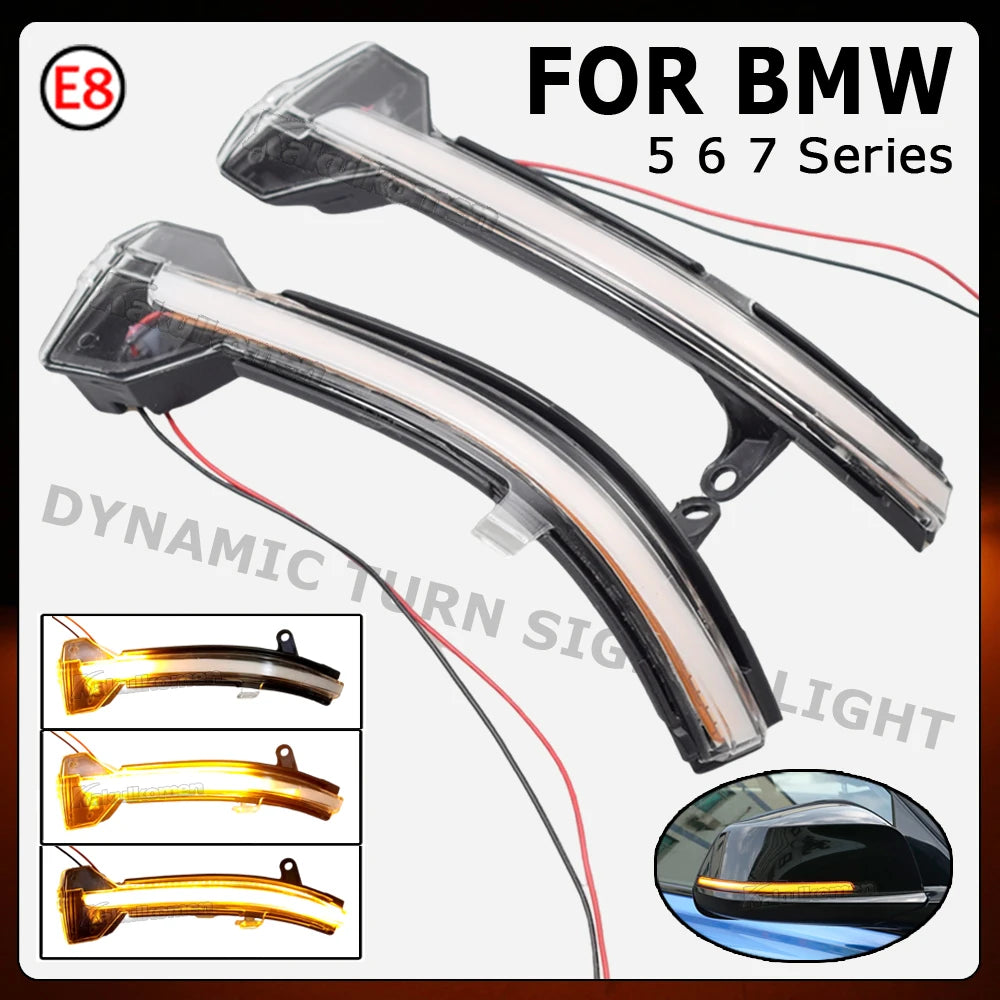 LED Dynamic Turn Signal Blinker Flowing Water Flashing Light For BMW 5 6 7 Series F10 F11 F07 F06 F12 F13 F01 F02