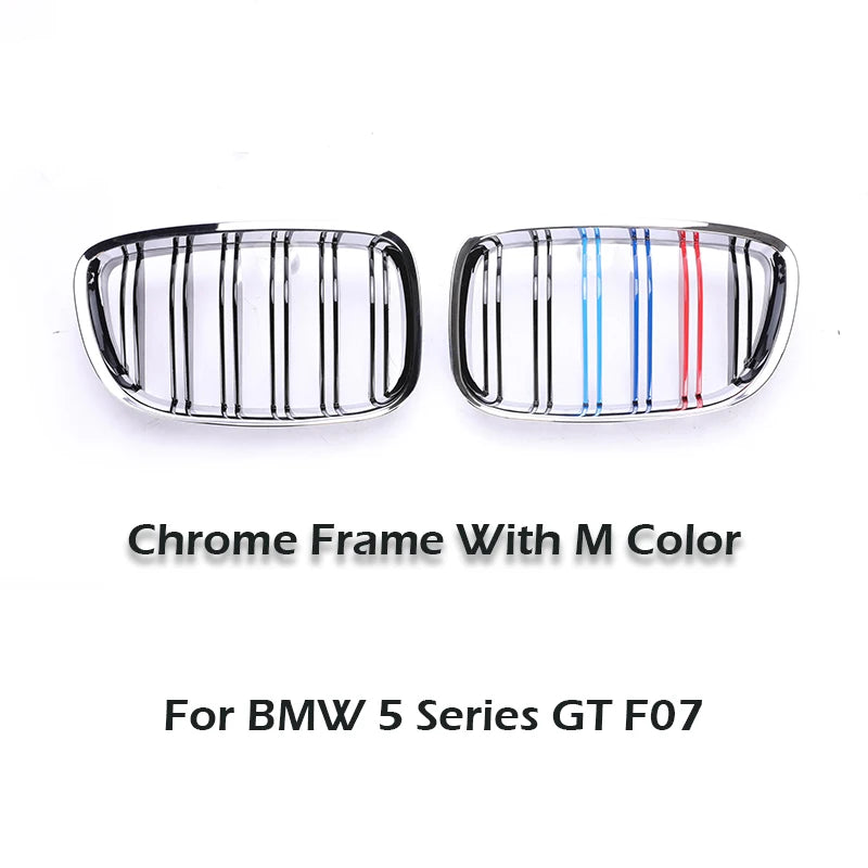 Kidney Grill Grille For BMW 5 Series Gran Turismo GT F07 2009-2017 M Color Chrome Carbon Fiber Pattern Racing Style 535i GT