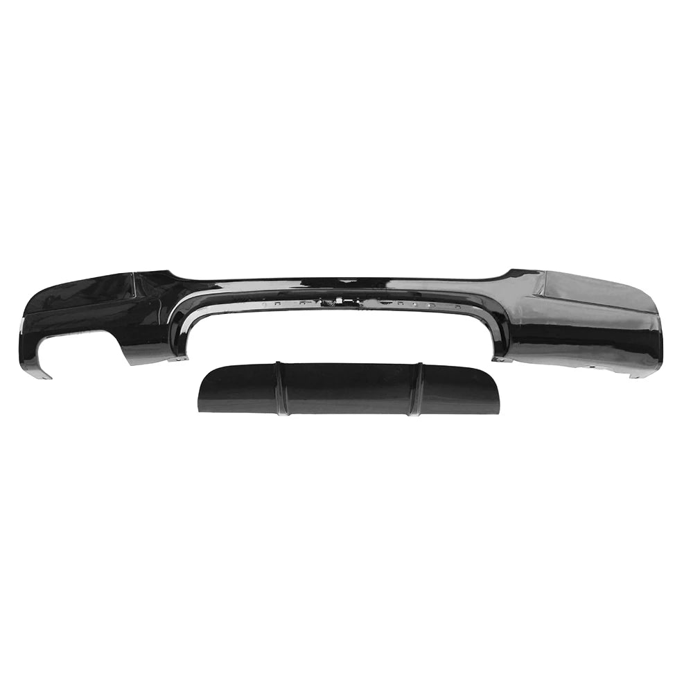 Rear Bumper Diffuser MP Style, Single Side Dual Outlet, Gloss Black, No Light, Fit for BMW 3 Series E90 E92 E93