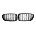 M5 Look Gloss Black Dual Fins Front Kidney Grille Compatible with BMW 5 Series F10 F11 2010-2016 Dual Lines Racing Grills