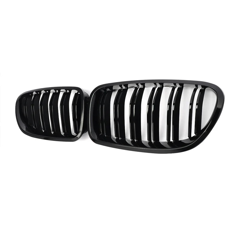 M5 Look Gloss Black Dual Fins Front Kidney Grille Compatible with BMW 5 Series F10 F11 2010-2016 Dual Lines Racing Grills