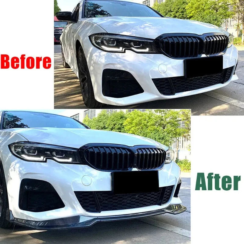 Front Bumper Splitter Diffuser Spoiler For BMW 3 Series G20 G28 G21 320i 330i 2019~2021 M Performance Style Front Bumper Lip Kit