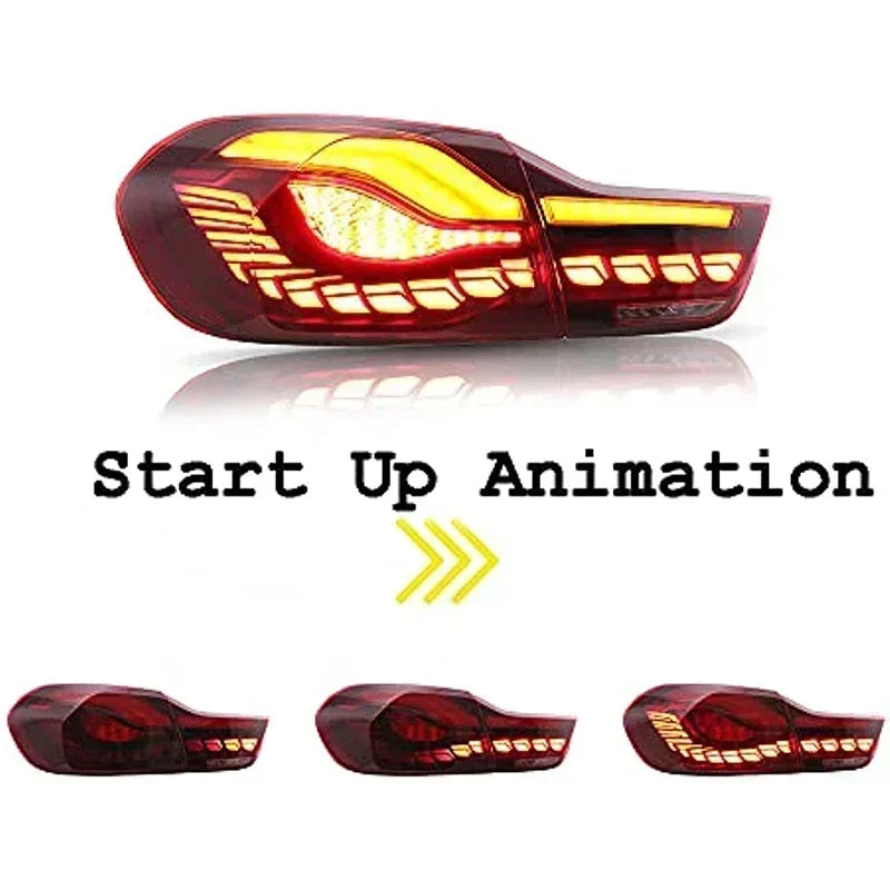 4PCS LED GTS Style Tail Lights for BMW F32 F36 F82 F83 M4 2014-2020 Rear Lamp with Dynamic Sequential Turn Signal Start-up Anim