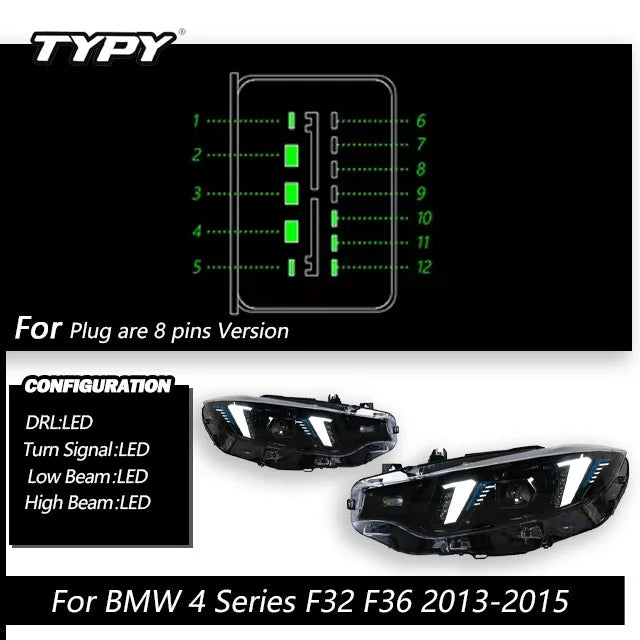 TYPY Car Lights For BMW 4 Series F32 F36 Headlight 2013-2020 LED Projetor head Lamp Daytime Running Light Automotive Accessories
